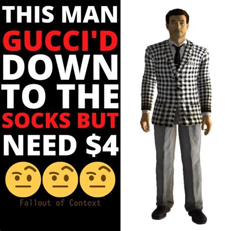 who's gucci down to the tube socks|Gucci smart socks meme.